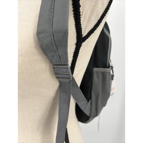 Wonder Nation Kids Backpack Adjustable Straps size L15" x W14" Black & Gray New - Picture 3 of 7